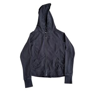 Lululemon Dance Studio Hoodie Womens 10 Black Full Zip Athletic Yoga Stretch